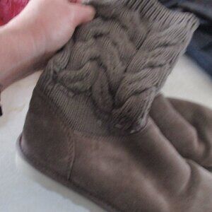 UGG knit calk suede tie taupe gray 8